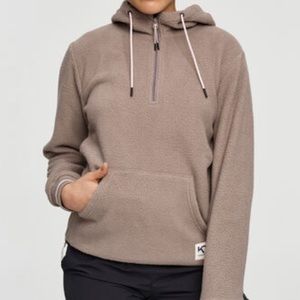 taupe Rothe Kari Traa fleece quarter zip hoodie